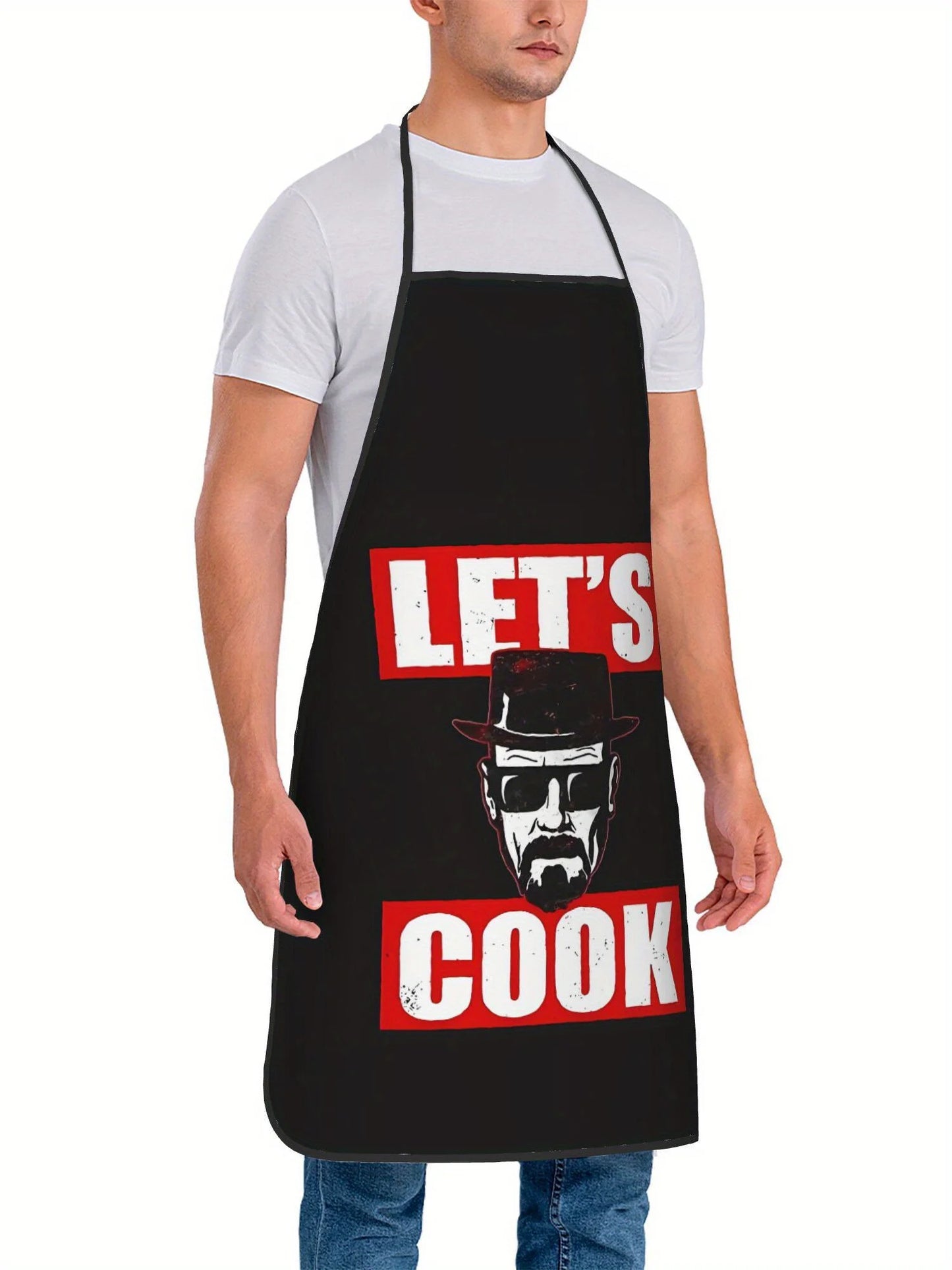 1 Piece of Breaking Bad "Let'S Cook" Vintage Design Apron, Unisex, Suitable for Crafting, Baking, Painting, Cleaning, Cooking, Chef, Waiter, Cafe, Barbecue Restaurant Apron, 21.7× 28.7Inch , Perfect Holiday Gift Idea for Family and Friends