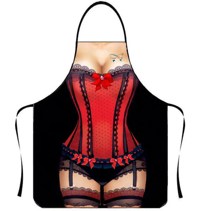 Funny Bikini Muscle Men'S Apron, Novelty Gift for Bachelorette Party Birthday, Creative BBQ Grilling Apron for Men