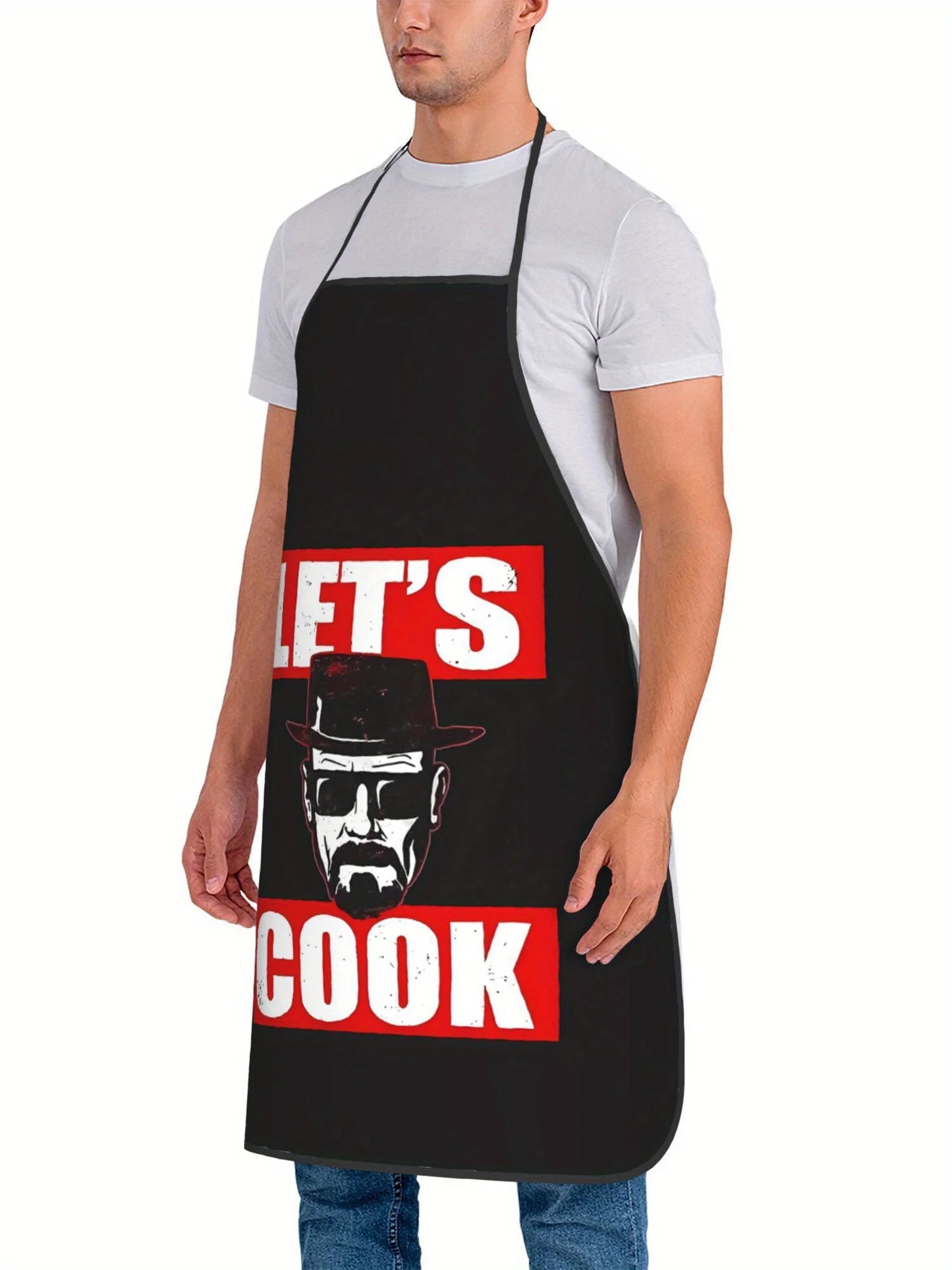 1 Piece of Breaking Bad "Let'S Cook" Vintage Design Apron, Unisex, Suitable for Crafting, Baking, Painting, Cleaning, Cooking, Chef, Waiter, Cafe, Barbecue Restaurant Apron, 21.7× 28.7Inch , Perfect Holiday Gift Idea for Family and Friends