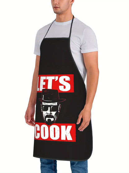 1 Piece of Breaking Bad "Let'S Cook" Vintage Design Apron, Unisex, Suitable for Crafting, Baking, Painting, Cleaning, Cooking, Chef, Waiter, Cafe, Barbecue Restaurant Apron, 21.7× 28.7Inch , Perfect Holiday Gift Idea for Family and Friends