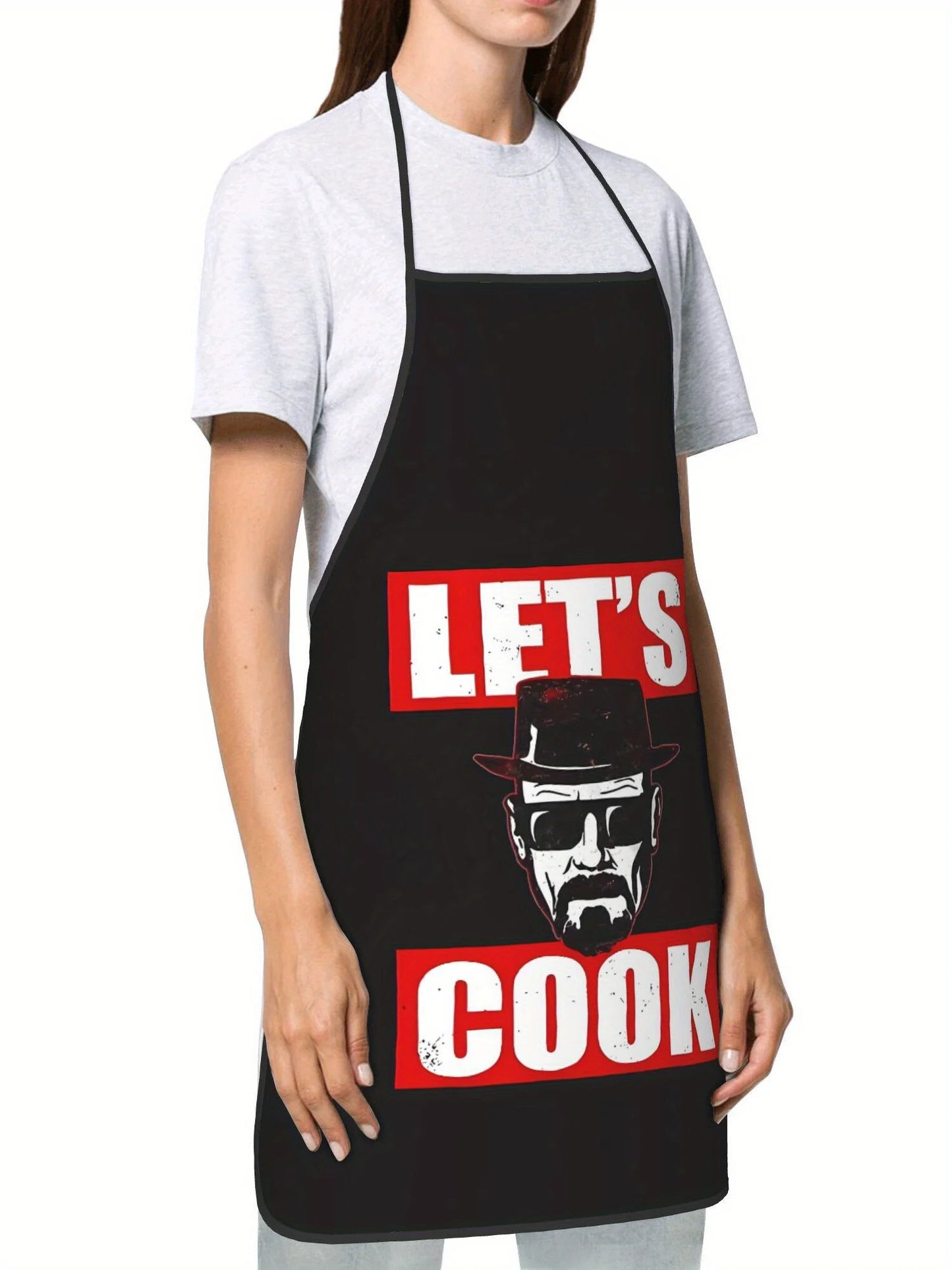 1 Piece of Breaking Bad "Let'S Cook" Vintage Design Apron, Unisex, Suitable for Crafting, Baking, Painting, Cleaning, Cooking, Chef, Waiter, Cafe, Barbecue Restaurant Apron, 21.7× 28.7Inch , Perfect Holiday Gift Idea for Family and Friends