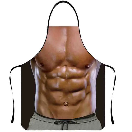 Funny Bikini Muscle Men'S Apron, Novelty Gift for Bachelorette Party Birthday, Creative BBQ Grilling Apron for Men