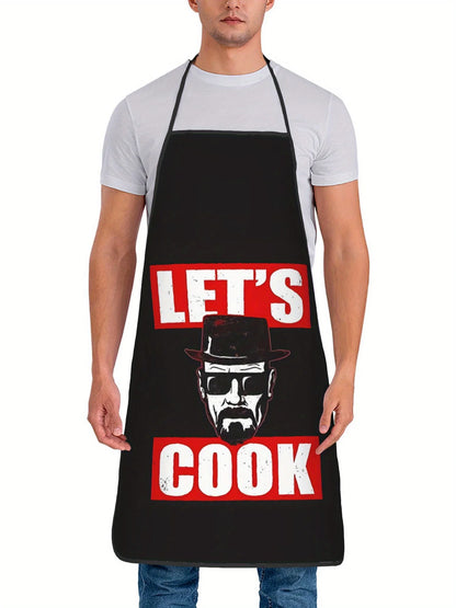 1 Piece of Breaking Bad "Let'S Cook" Vintage Design Apron, Unisex, Suitable for Crafting, Baking, Painting, Cleaning, Cooking, Chef, Waiter, Cafe, Barbecue Restaurant Apron, 21.7× 28.7Inch , Perfect Holiday Gift Idea for Family and Friends